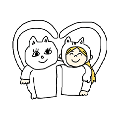 [LINEスタンプ] ねこ人間と人間ねこ