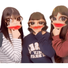 [LINEスタンプ] もんちっち3人姉妹