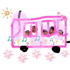 [LINEスタンプ] ピンクバスさん