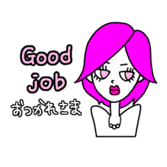 [LINEスタンプ] シンプル大人女子【英語＆日本語】挨拶編