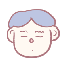 [LINEスタンプ] 青髪ウェーブ眉系男子