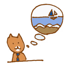 [LINEスタンプ] ハチという名の犬の8月