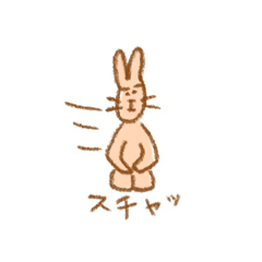 [LINEスタンプ] まゆげうさぎのスタンプ（白背景付き）