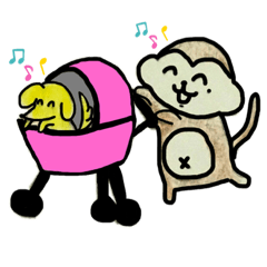 [LINEスタンプ] タレ目のおサルさん