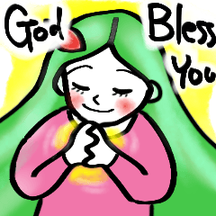 [LINEスタンプ] Happyクリスチャンガール☆カラフルDAYS