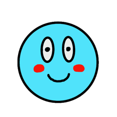 [LINEスタンプ] 水色の顔文字