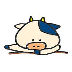 [LINEスタンプ] ささっと描いたうし