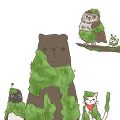 [LINEスタンプ] 苔まみれアニマル