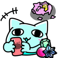 [LINEスタンプ] 液状猫「りきゃっど」スマホゲーム（など）