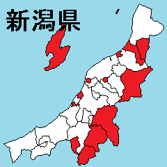 [LINEスタンプ] 新潟県の市町村地図 その2の画像（メイン）