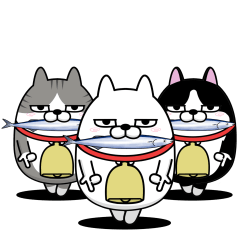 [LINEスタンプ] デカ動く 三匹の擦れねこ