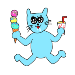 [LINEスタンプ] 青いにゃんこの日常スタンプ