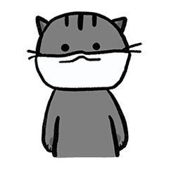 [LINEスタンプ] マスクをした猫さん