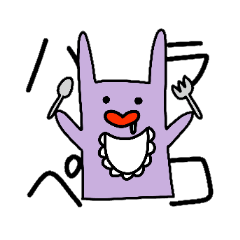 [LINEスタンプ] ぱーぷるうさ