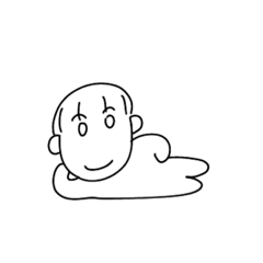 [LINEスタンプ] まんまるあたまだな〜