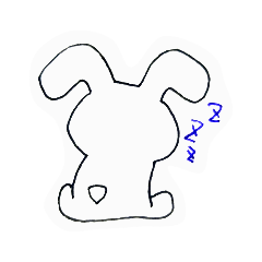 [LINEスタンプ] 後ろ向きウサギの感情