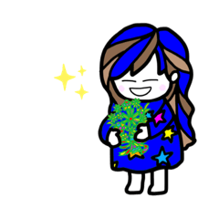 [LINEスタンプ] saku^^saku life！！ラッキーカラーIndigo大