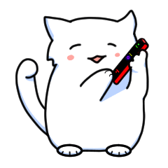 [LINEスタンプ] 白猫星人とたぬき星人その二 セリフ無し