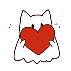 [LINEスタンプ] しろねこのおばけ