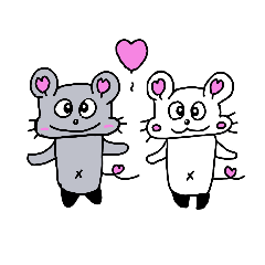 [LINEスタンプ] ハート♡のねずみ