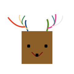 [LINEスタンプ] 四角い鹿の角