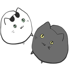 [LINEスタンプ] 白と黒のヤンチャな猫ず