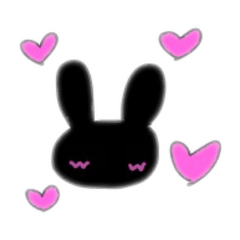 [LINEスタンプ] 無口な黒ウサギ