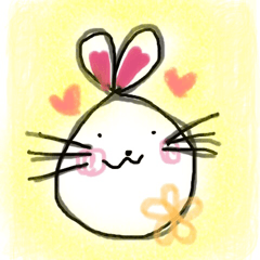 [LINEスタンプ] 手描きほっこり、ゆるもちうさぎ