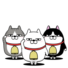 [LINEスタンプ] デカ動く 三匹の擦れねこ2