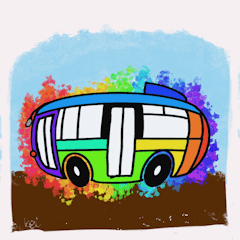 [LINEスタンプ] 可愛いバス