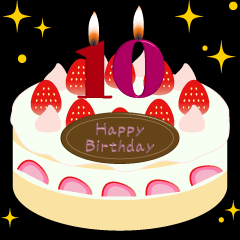 [LINEスタンプ] 誕生日 動く ケーキ (10～19歳) ①の画像（メイン）