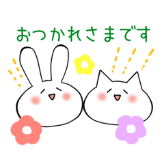 [LINEスタンプ] 仲良しうさねこ・ノラシロ