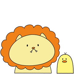 [LINEスタンプ] らいおん と ひよこ