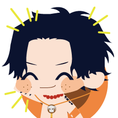 [LINEスタンプ] ONE PIECEちみったいエースのスタンプ