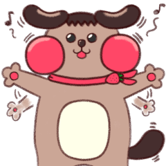 [LINEスタンプ] ほっぺぷっくりわんこのナッツ