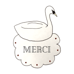 [LINEスタンプ] swan  LACE  FONT  敬語