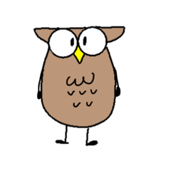 [LINEスタンプ] フクロウでぇす。I am owl.