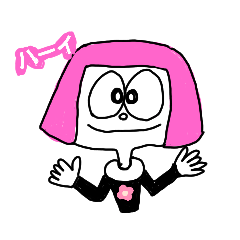 [LINEスタンプ] おかっぱピンク