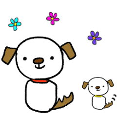 [LINEスタンプ] かわいい犬の親子