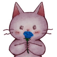 [LINEスタンプ] 花言葉を知ってる猫