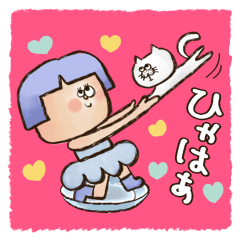 [LINEスタンプ] オカッパガール♡Part3オノマトペ的なやつ