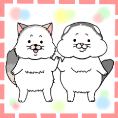 [LINEスタンプ] おにぎり＆たら【2匹の猫の定番スタンプ】