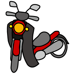 [LINEスタンプ] 赤い小型バイクに乗ってお出かけ01