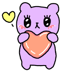 [LINEスタンプ] 紫のクマー