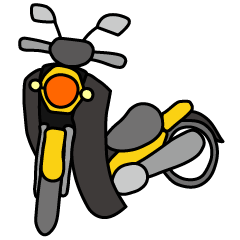 [LINEスタンプ] 黄色い小型バイクに乗ってお出かけ01