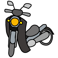 [LINEスタンプ] グレーの小型バイクに乗ってお出かけ01