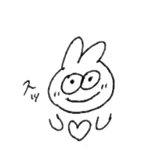[LINEスタンプ] まる目うさぎの日常スタンプ
