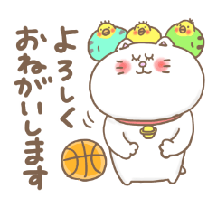 [LINEスタンプ] ねこトリバスケ