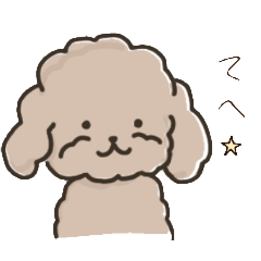 [LINEスタンプ] 無表情な犬(トイプードル)