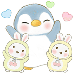 [LINEスタンプ] ソーダペンギン7:ケーキ達ウサギと日常会話